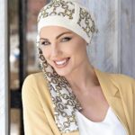 Golden-White-Chemo-Cap-with-a-Scarf-Tie-full-sq