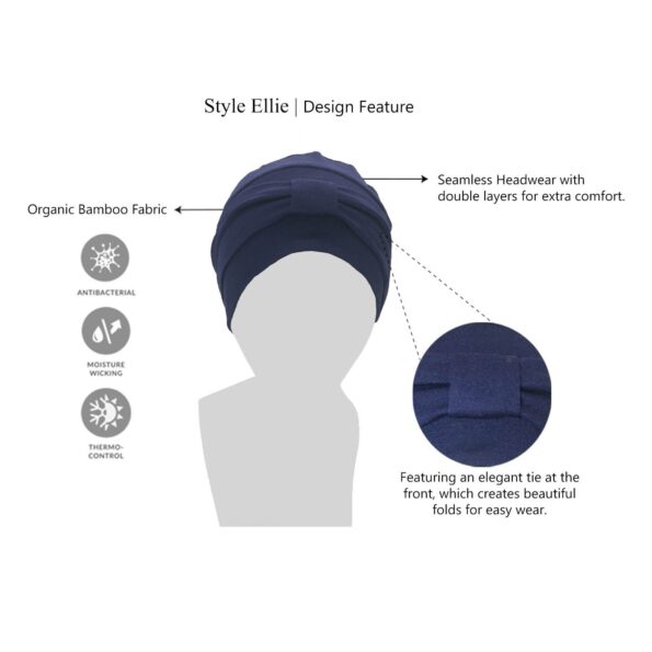 Detail-Ellie-Navy-Organic-Bamboo-Headwear-for-Women-with-Chemo-Cancer-or-Alopecia-Hair-Loss_