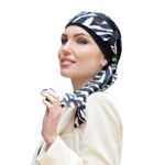 woman-wearing-black-chemo-cap-with-zebra-print-scarf-sq